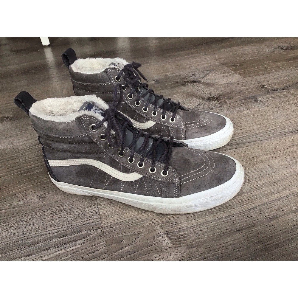 Vans Scotchgard Protector 3M High Top Womens 10.5 Gray Suede Gray Fur Shoes